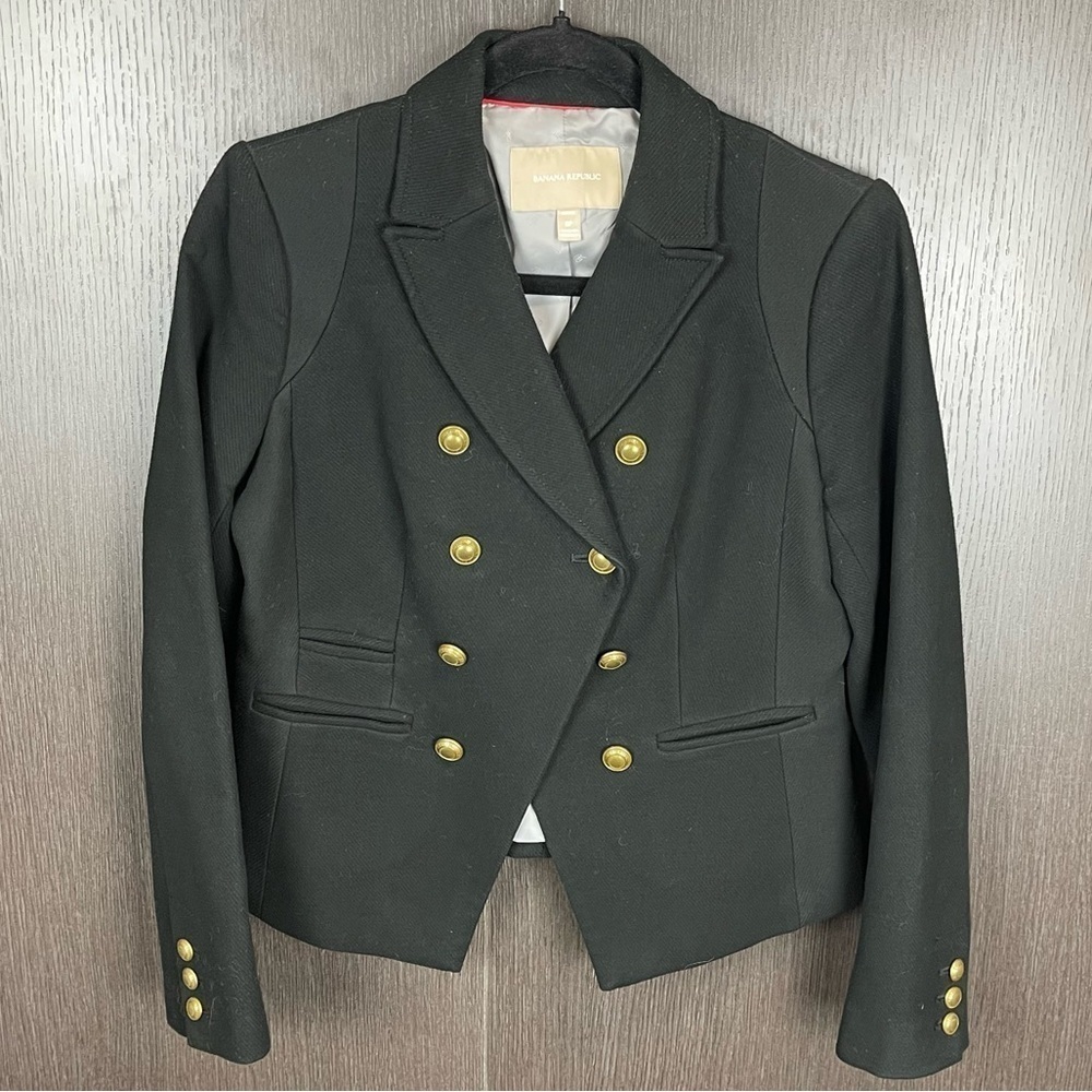 [Banana Republic] Double breasted Cutaway Blazer - Black - 6P